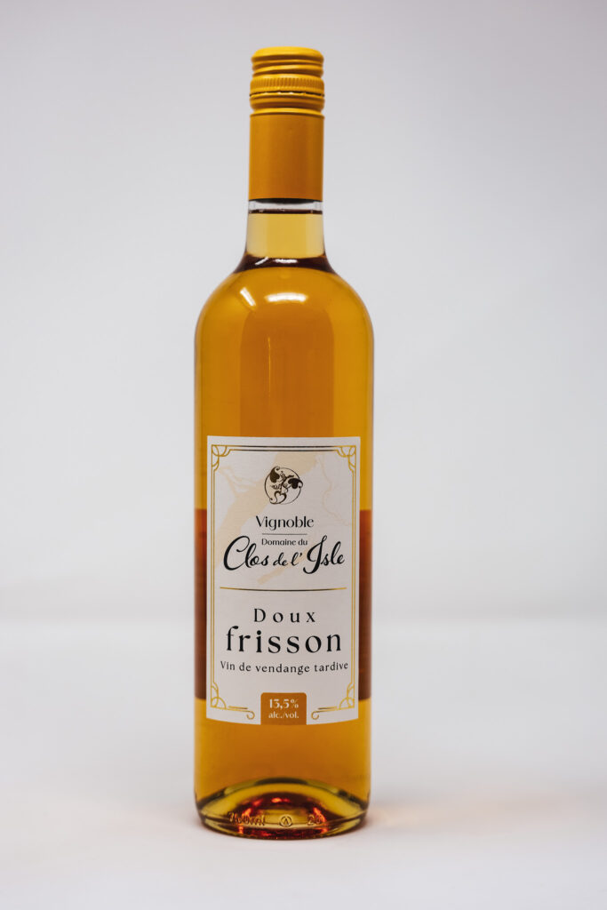 Bouteille de vin blanc doux Doux Frisson du Domaine du Clos de l’Isle